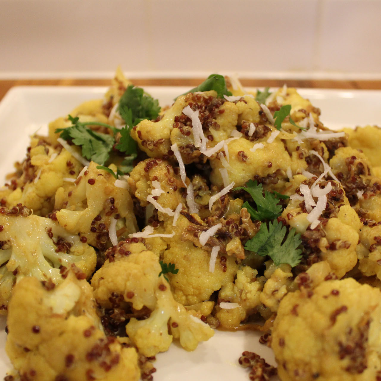 Coconut Roasted Cauliflower with Turmeric and Fresh Ginger Recipe